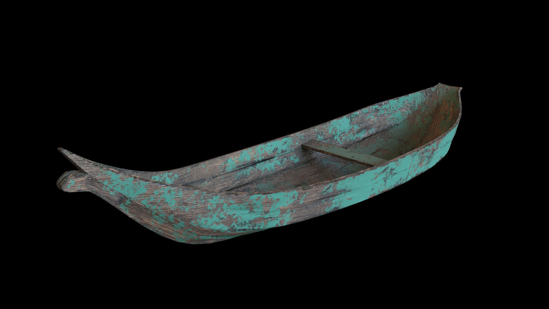 old wooden stylized boat low poly Low-poly 3D model_5