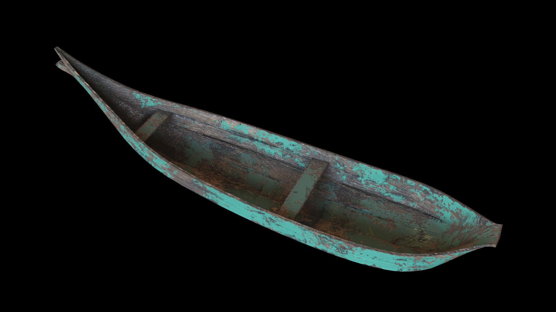 old wooden stylized boat low poly Low-poly 3D model_15