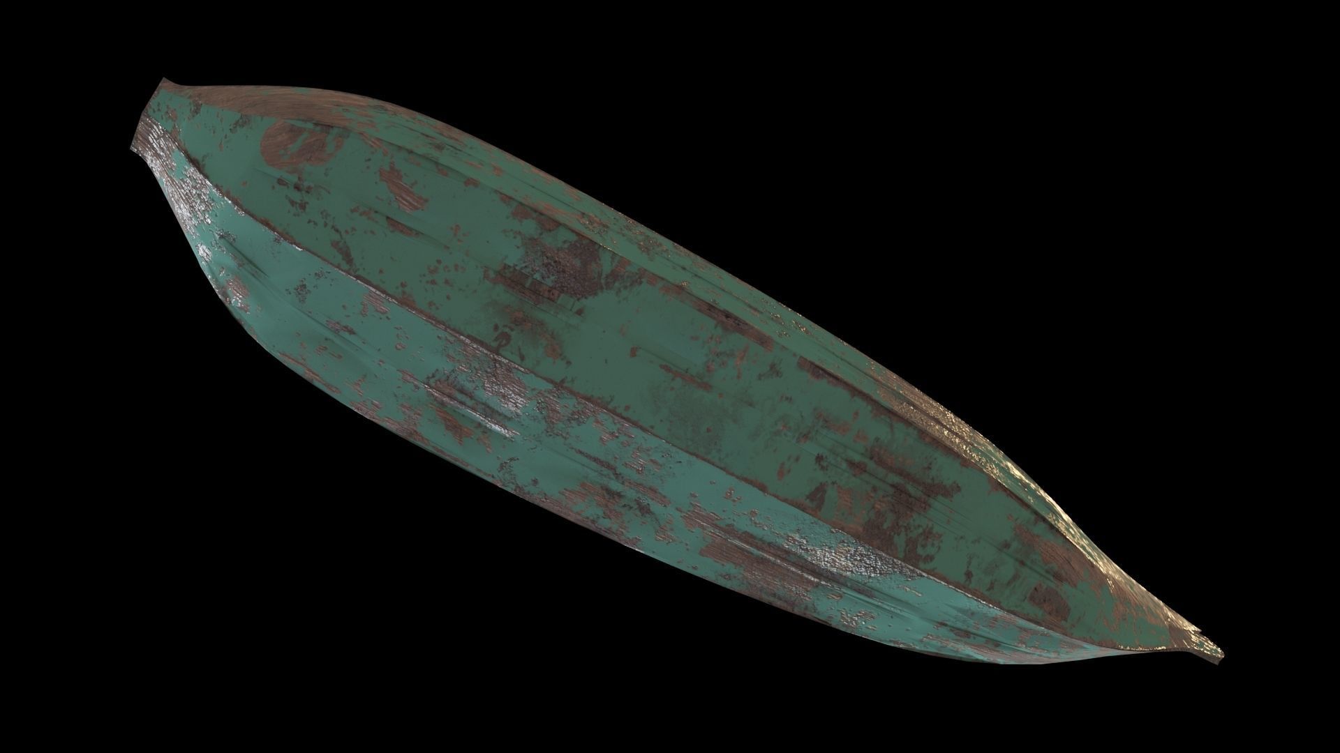 old wooden stylized boat low poly Low-poly 3D model_12