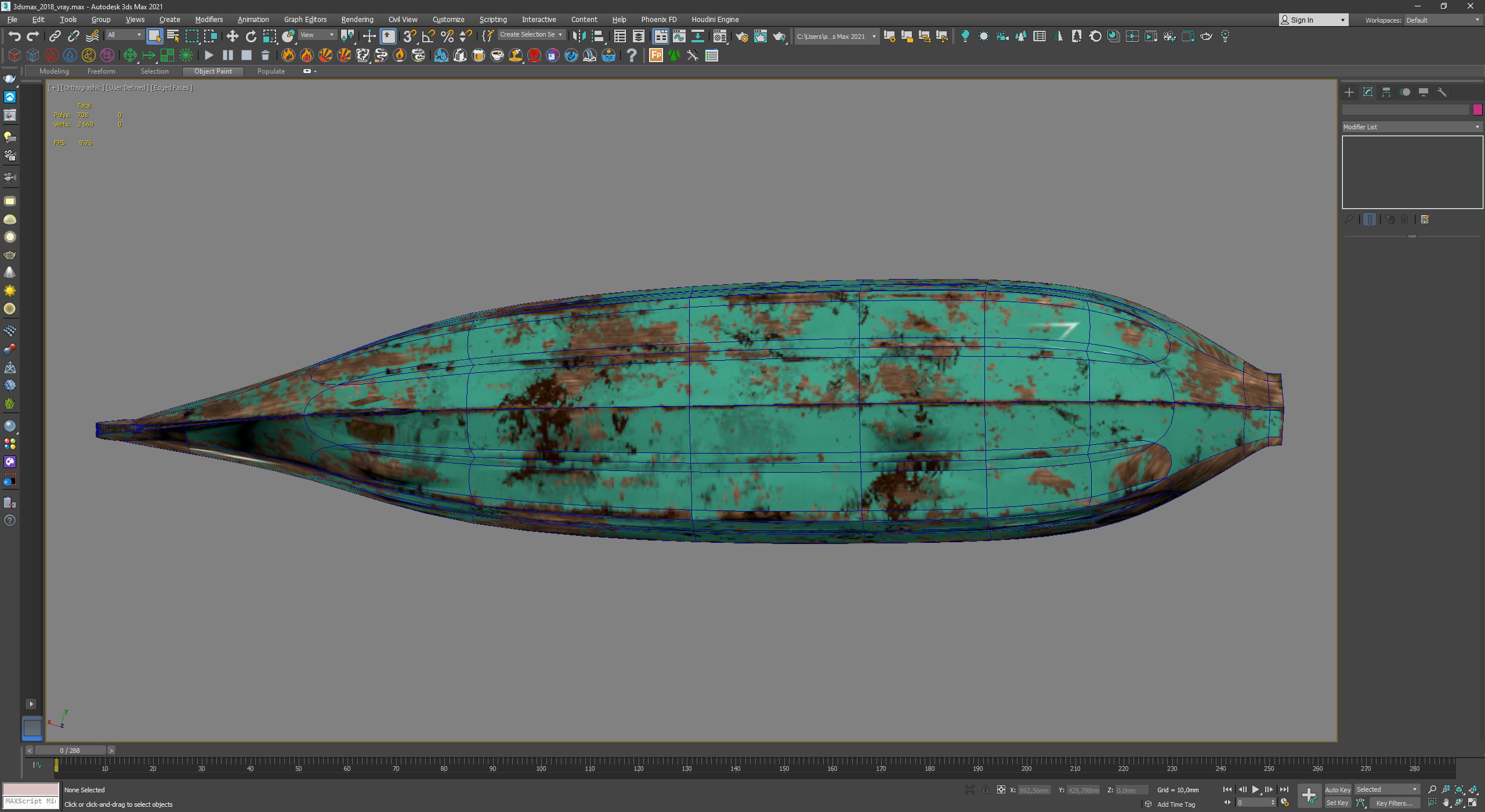 old wooden stylized boat low poly Low-poly 3D model_8