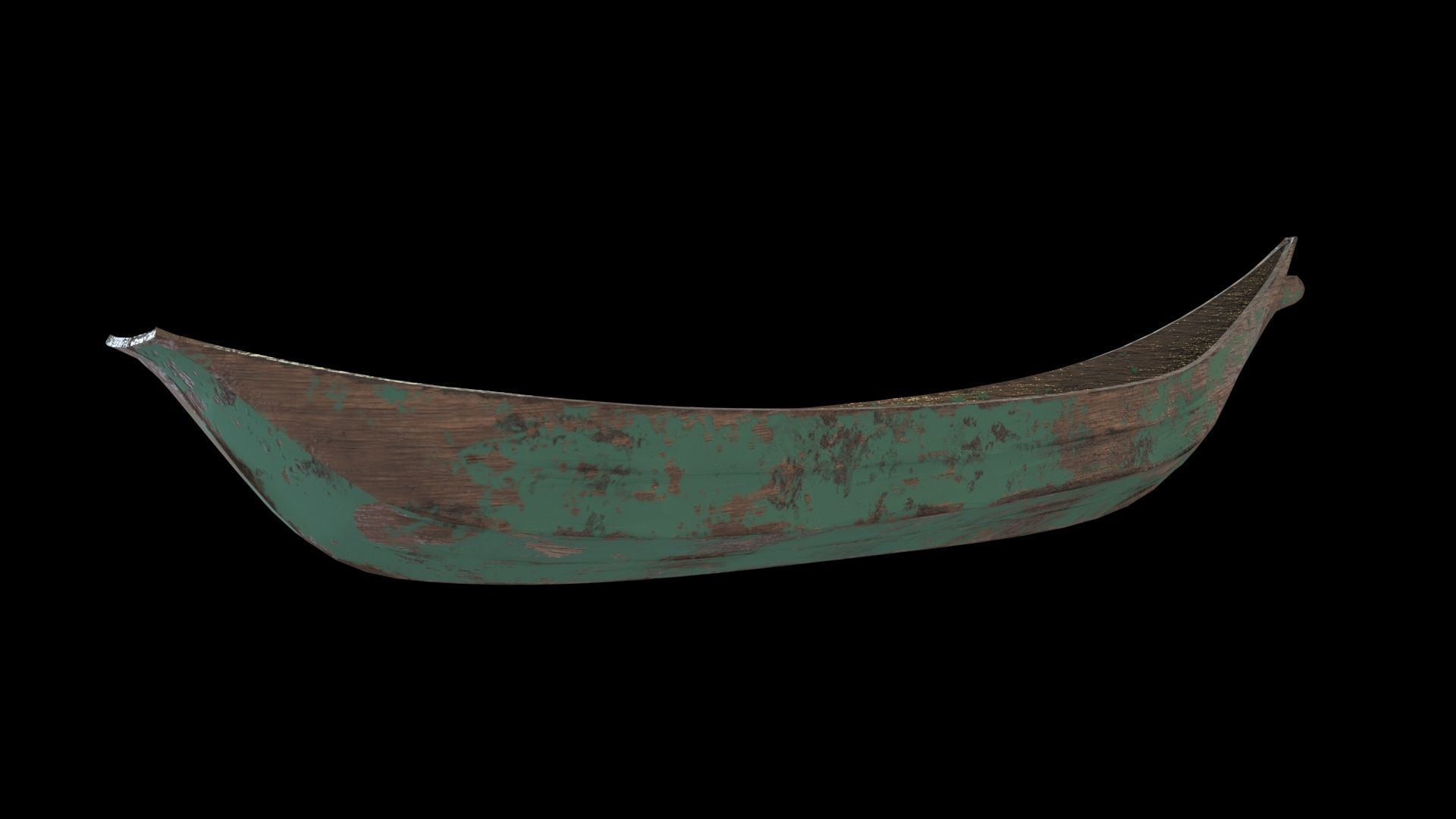 old wooden stylized boat low poly Low-poly 3D model_3
