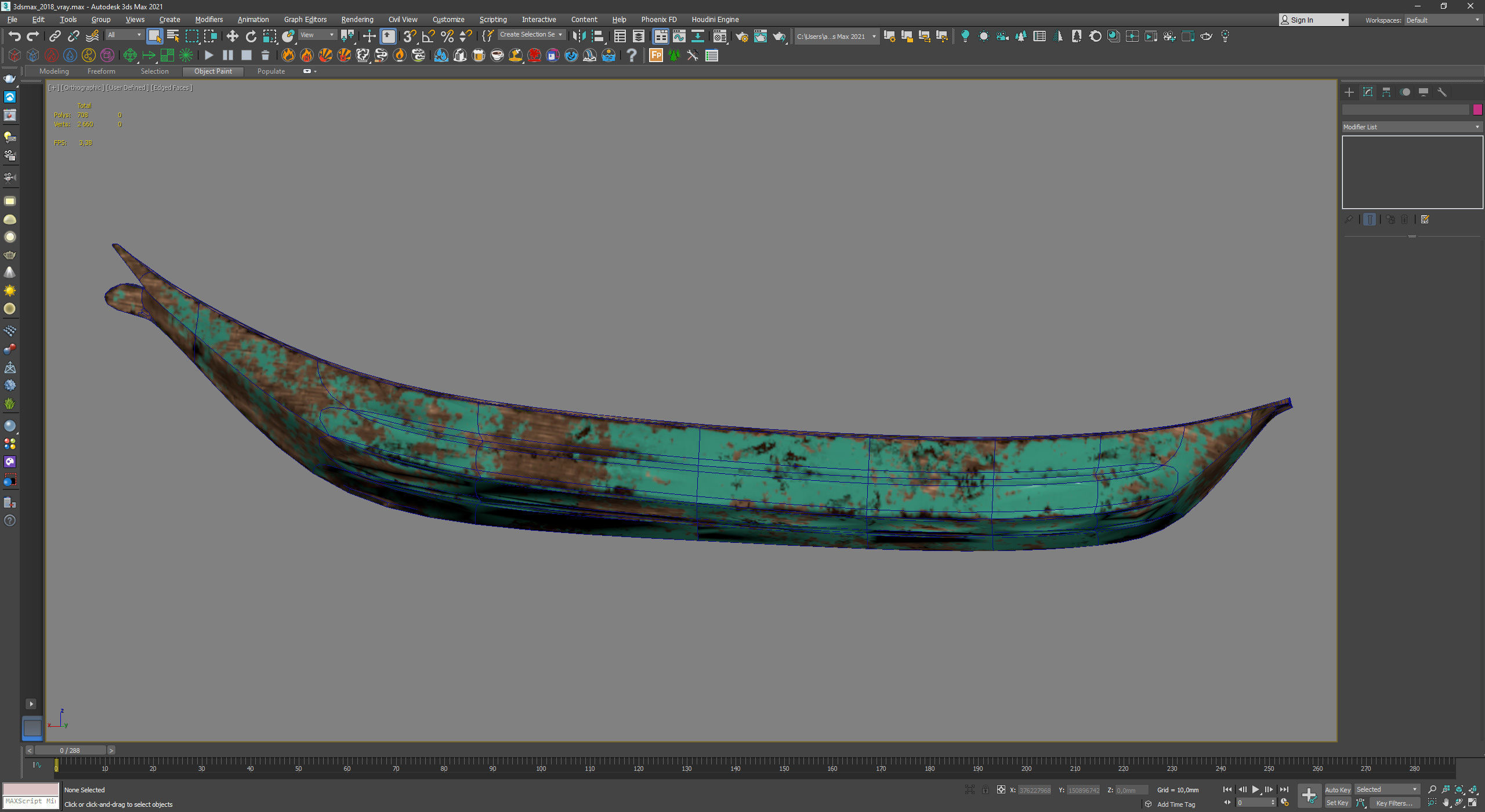 old wooden stylized boat low poly Low-poly 3D model_7
