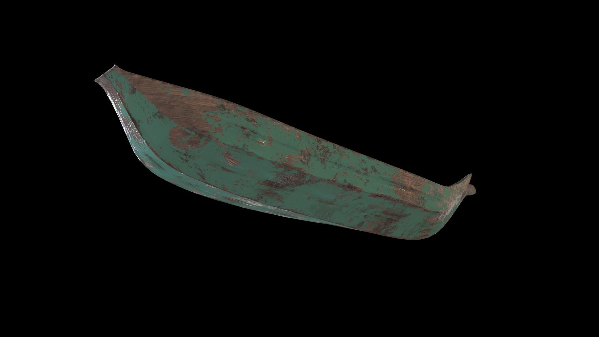 old wooden stylized boat low poly Low-poly 3D model_16