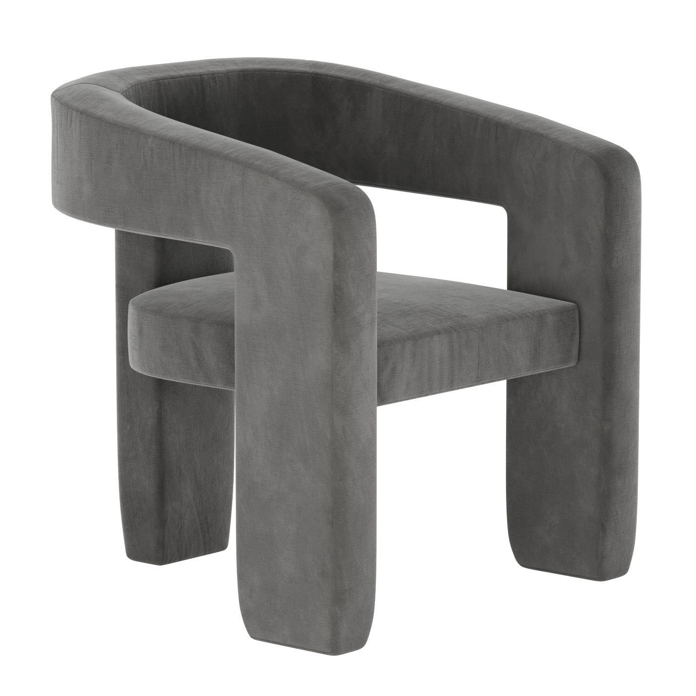 Upholstered 3-Leg Chair West Elm 3D model_9