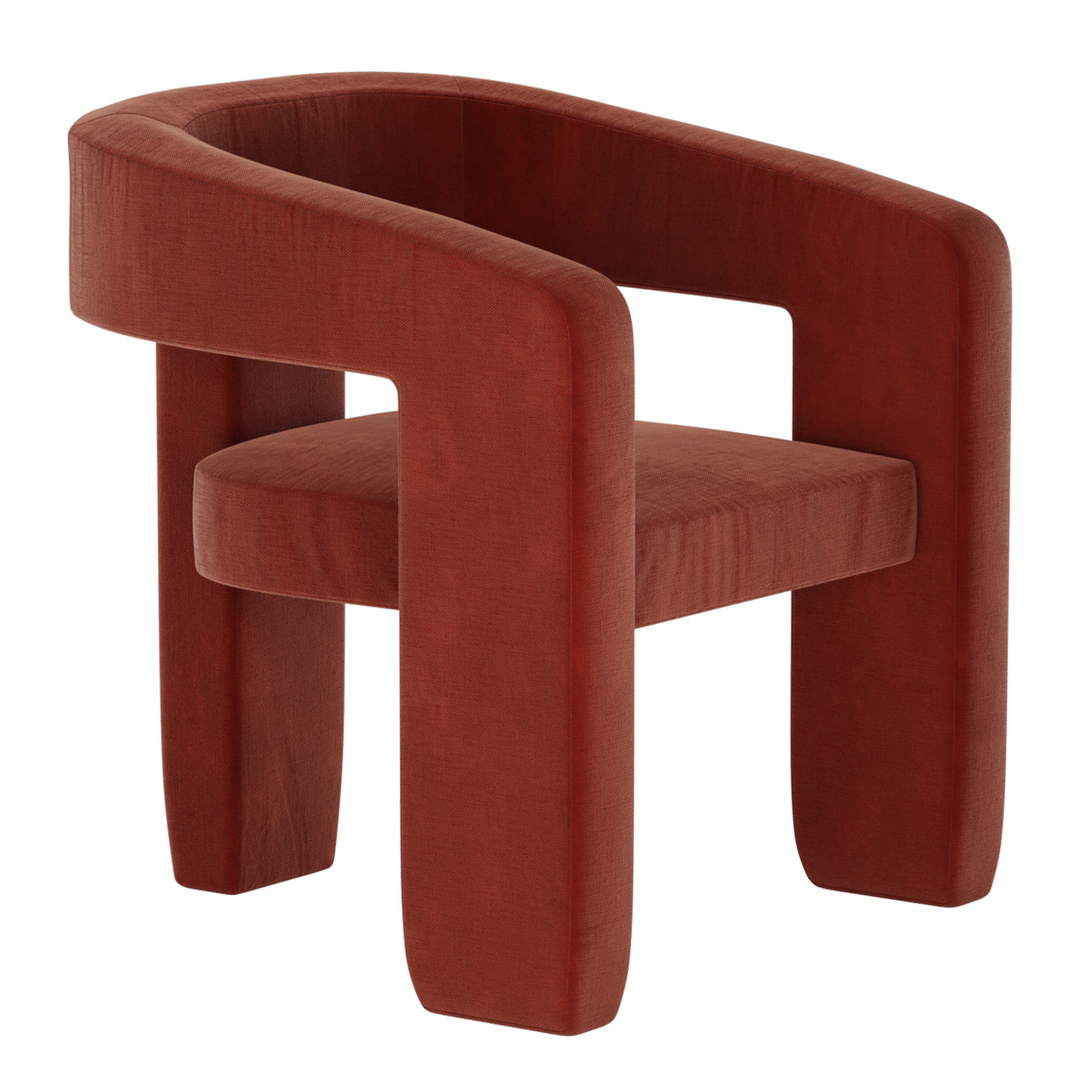 Upholstered 3-Leg Chair West Elm 3D model_12