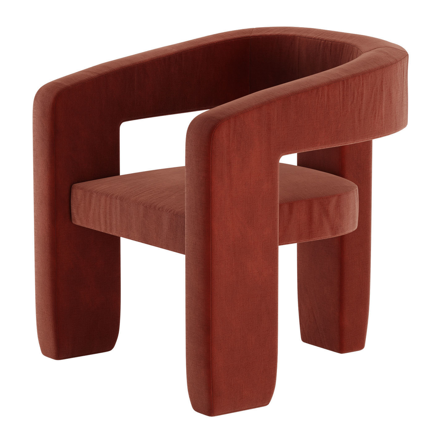 Upholstered 3-Leg Chair West Elm 3D model_14