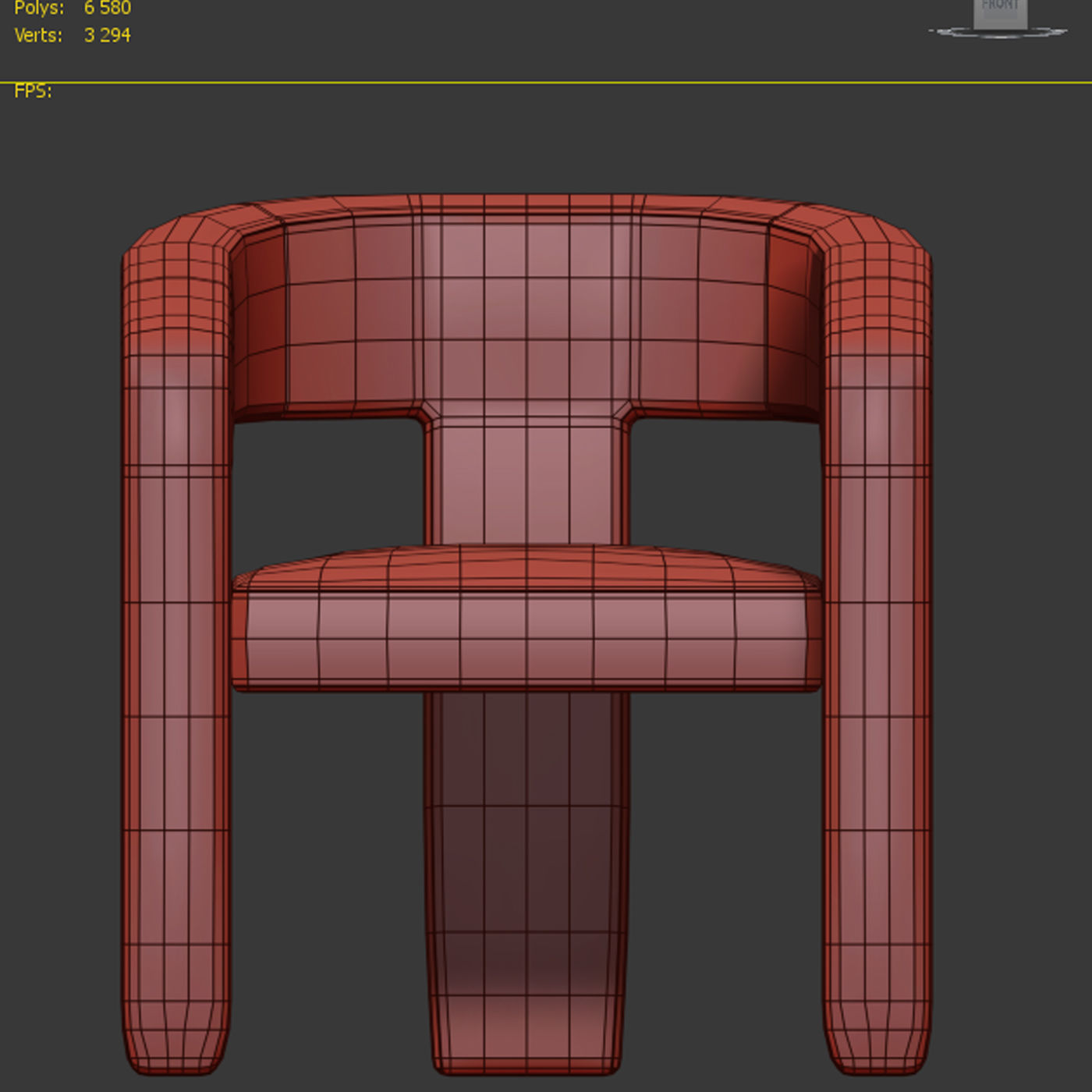 Upholstered 3-Leg Chair West Elm 3D model_5