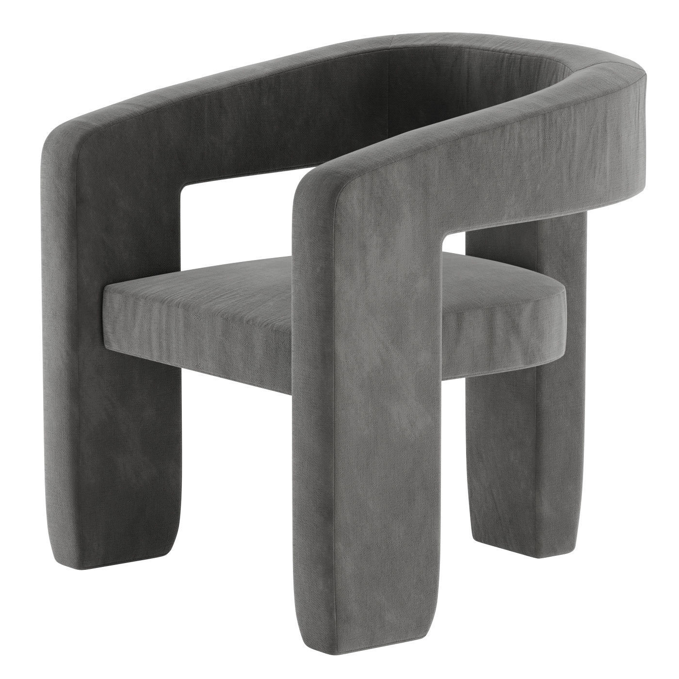 Upholstered 3-Leg Chair West Elm 3D model_8