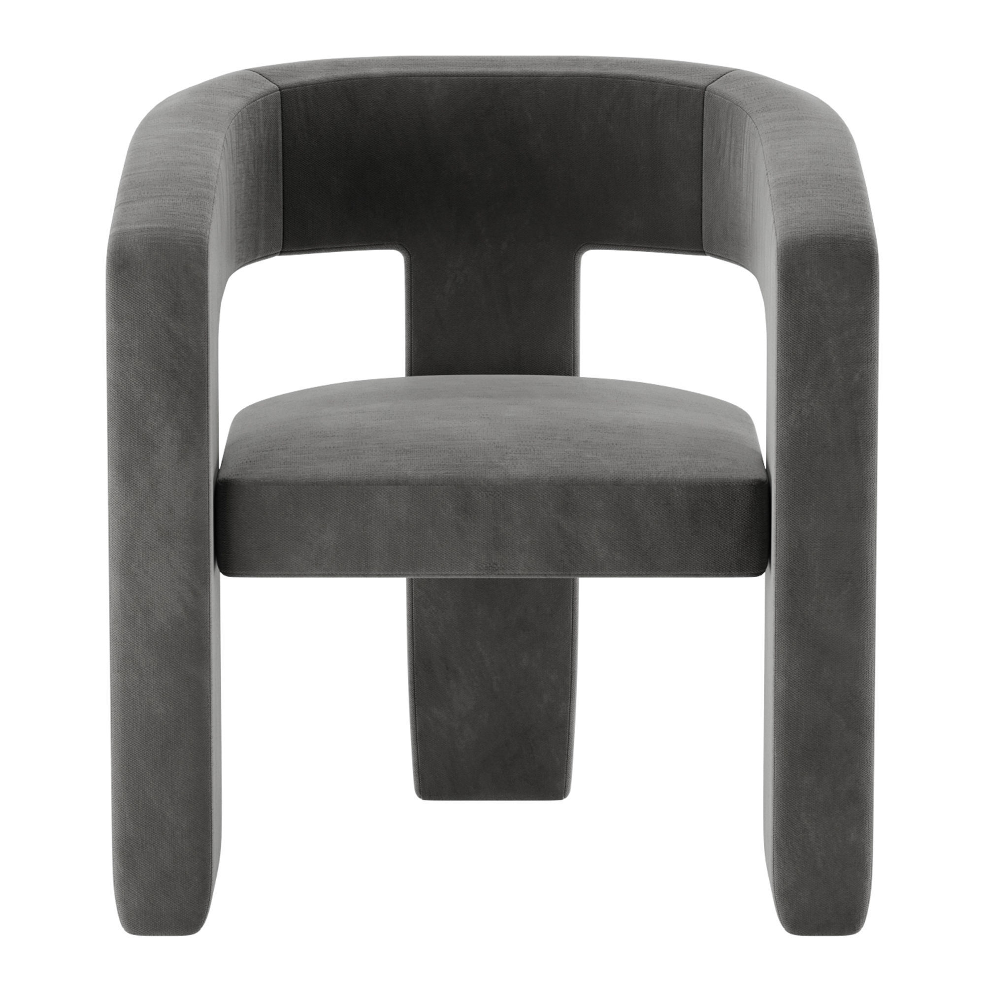 Upholstered 3-Leg Chair West Elm 3D model_1