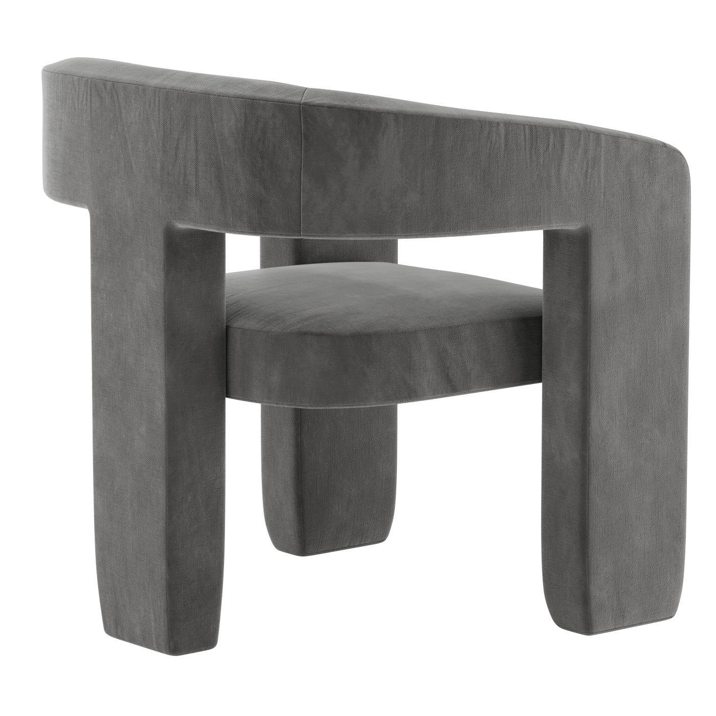 Upholstered 3-Leg Chair West Elm 3D model_10