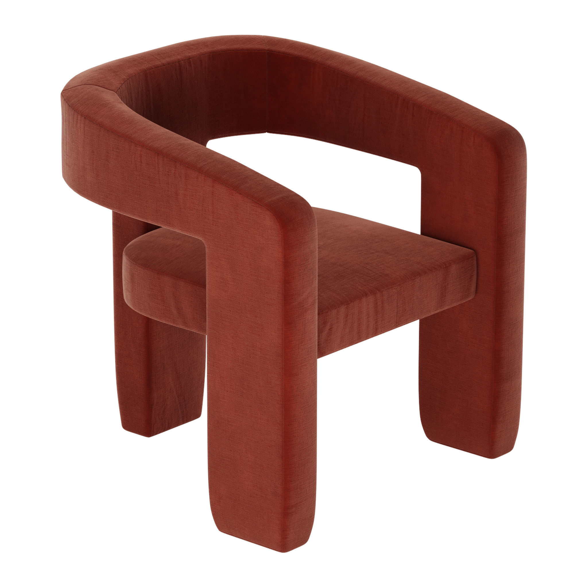 Upholstered 3-Leg Chair West Elm 3D model_11