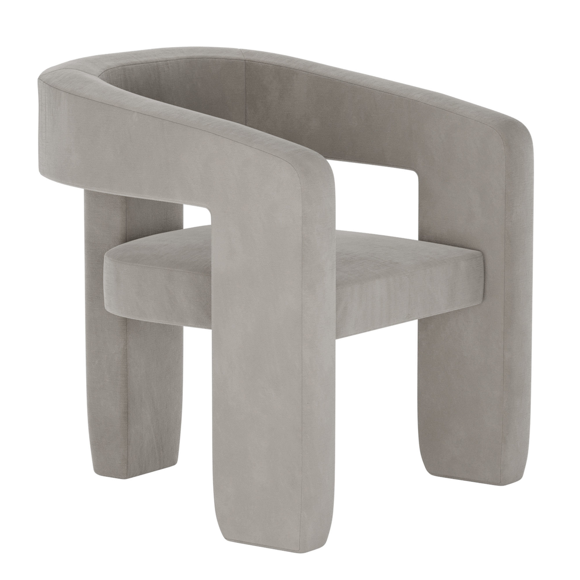Upholstered 3-Leg Chair West Elm 3D model_2