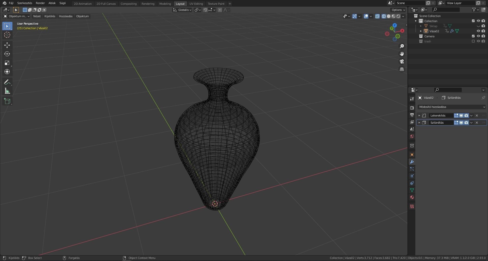 Base vase Low-poly 3D model_4
