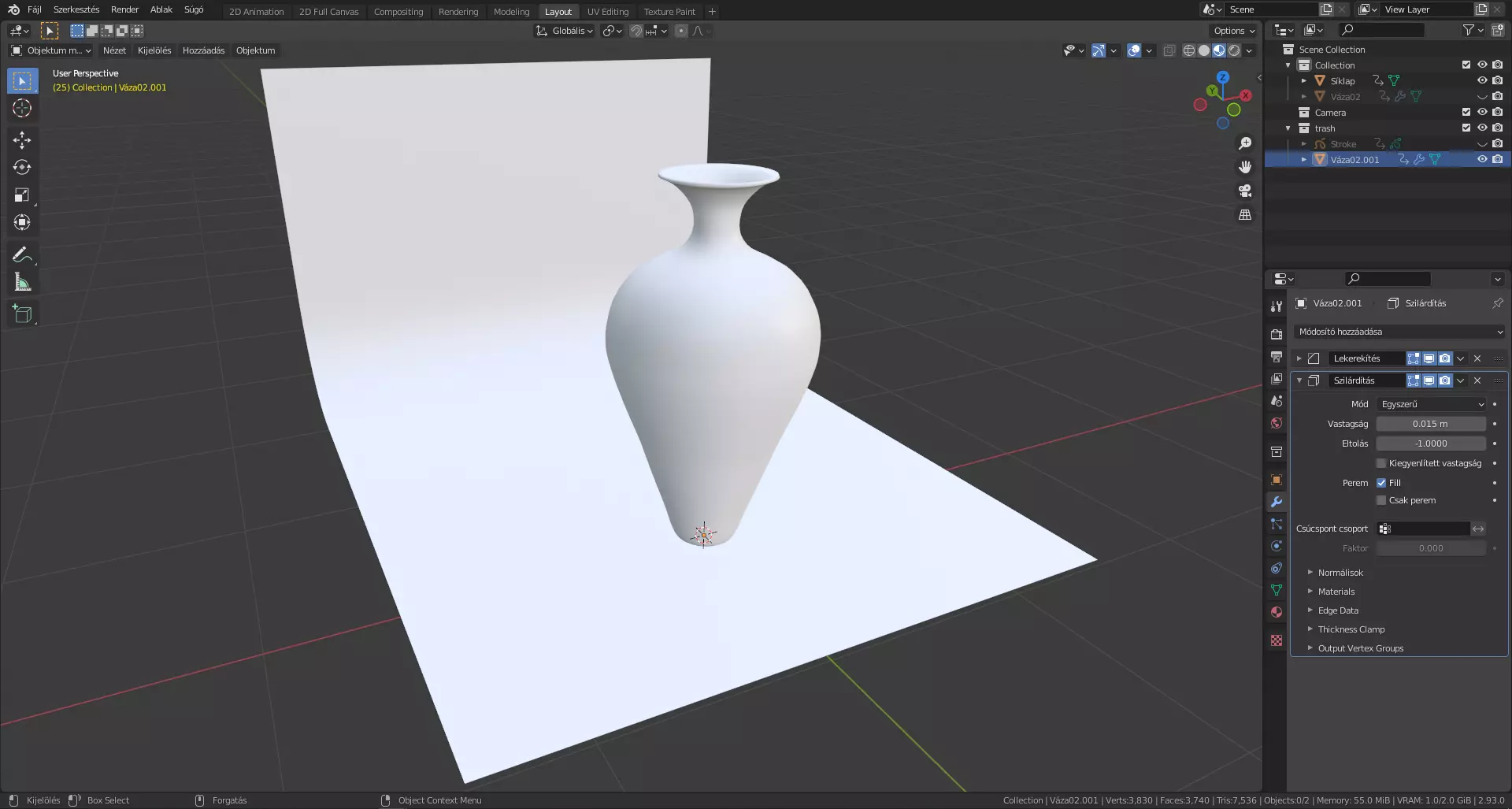 Base vase Low-poly 3D model_0