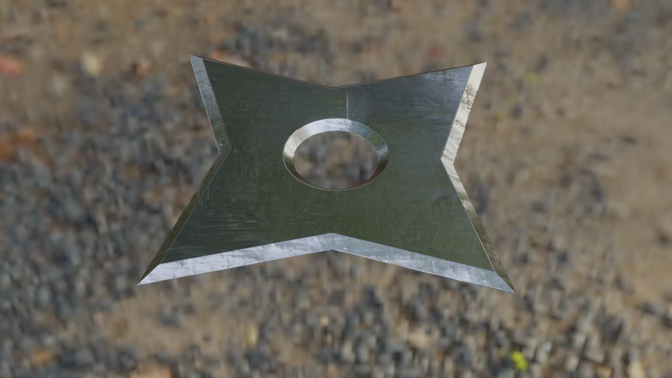 Ninja Shurikens Low-poly 3D model_15