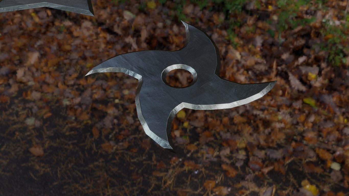 Ninja Shurikens Low-poly 3D model_23