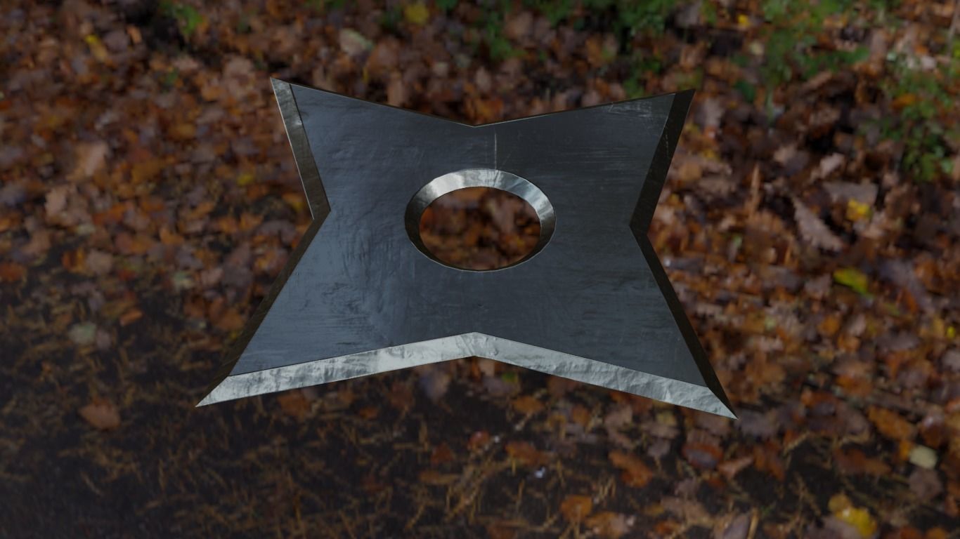 Ninja Shurikens Low-poly 3D model_24