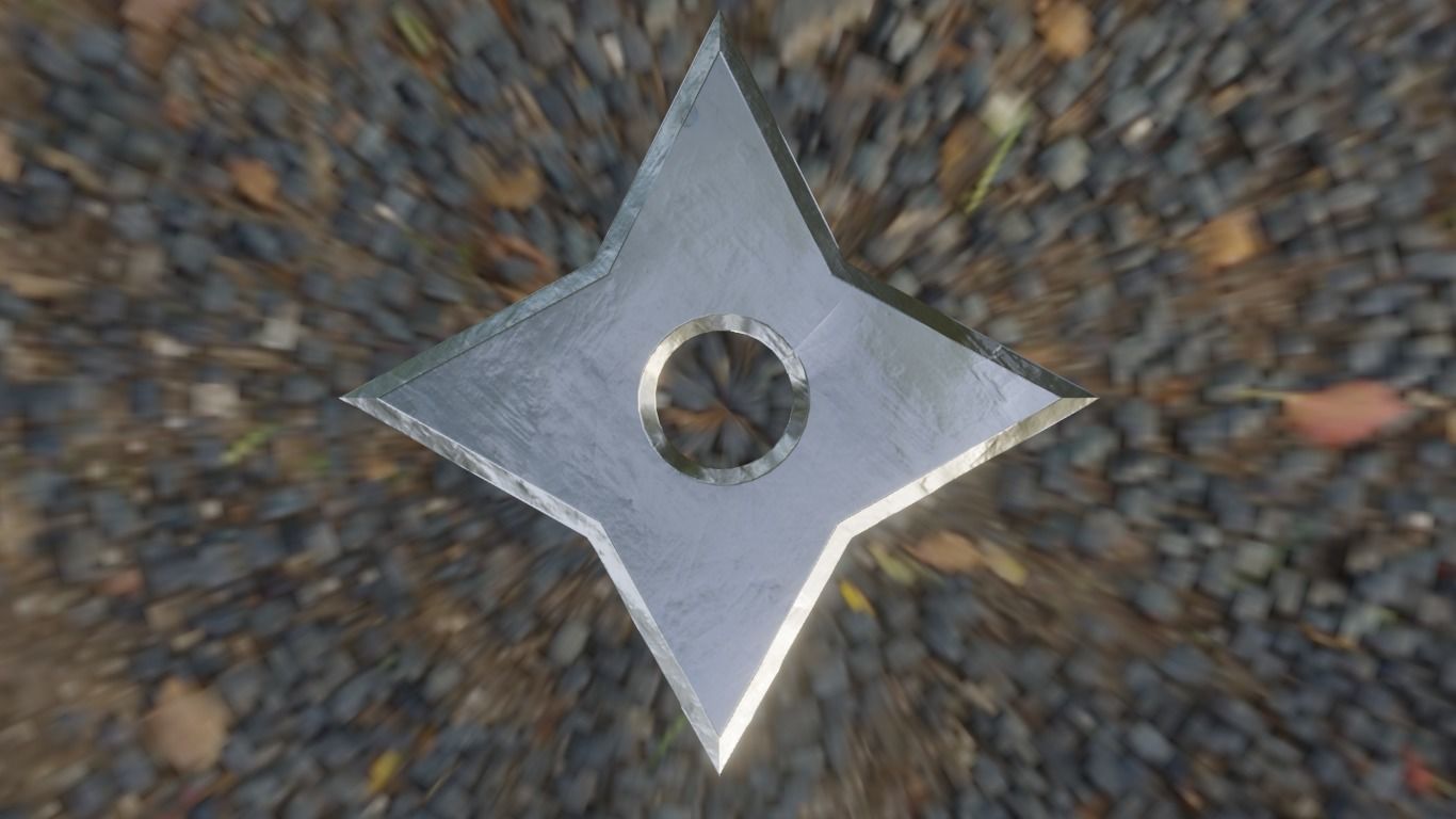 Ninja Shurikens Low-poly 3D model_16