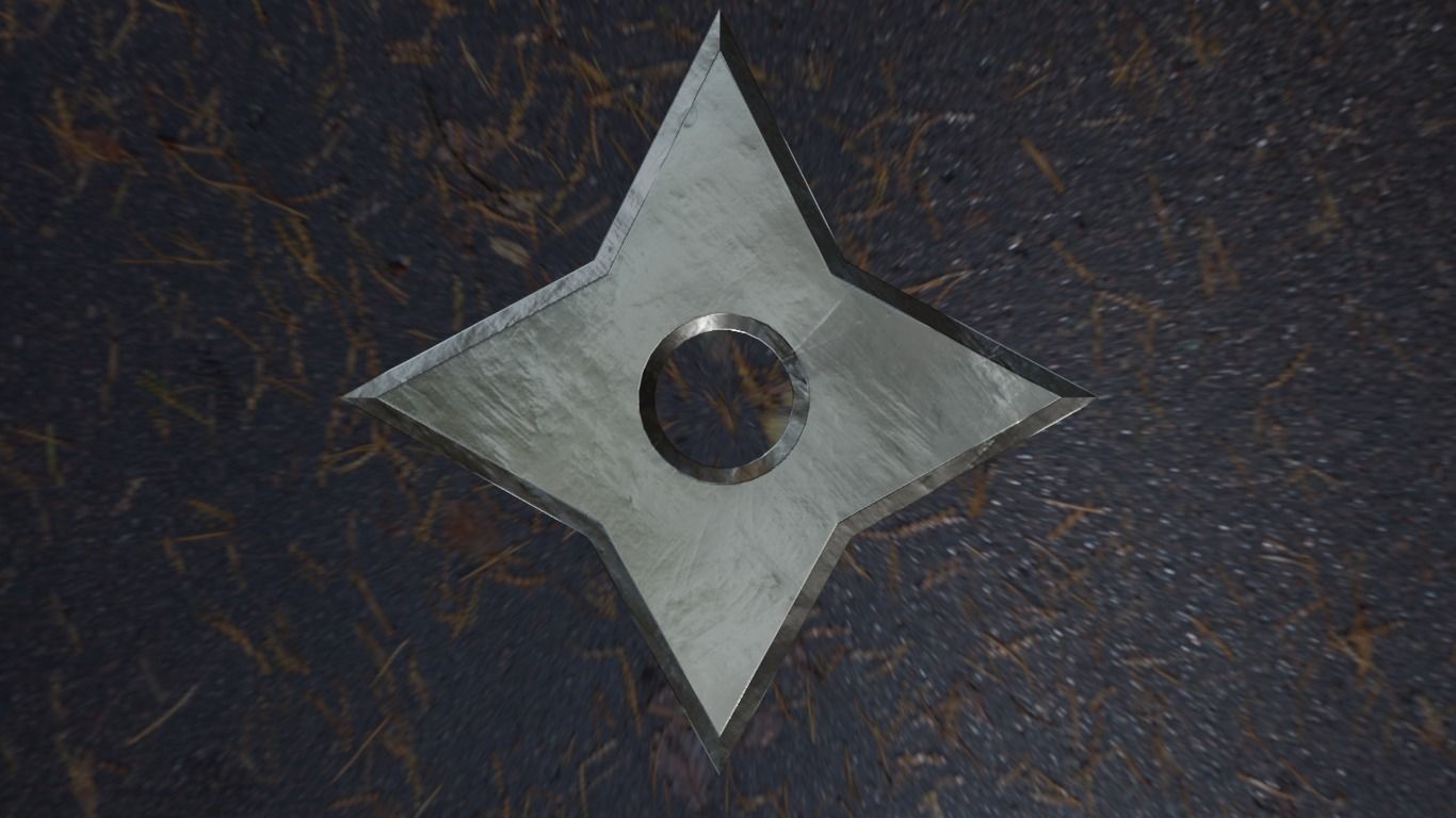Ninja Shurikens Low-poly 3D model_25