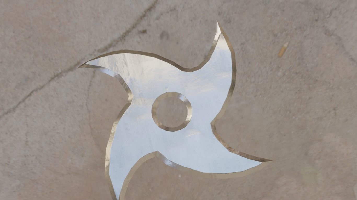 Ninja Shurikens Low-poly 3D model_8
