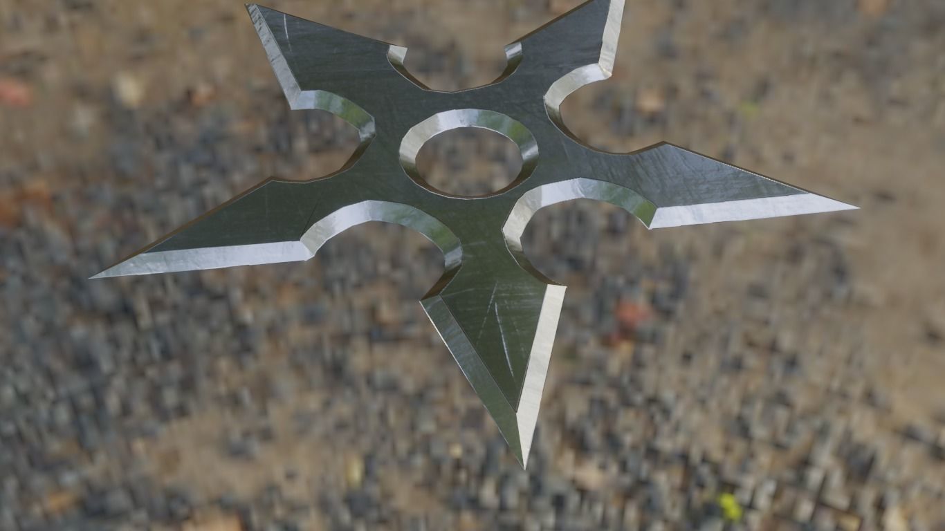 Ninja Shurikens Low-poly 3D model_13