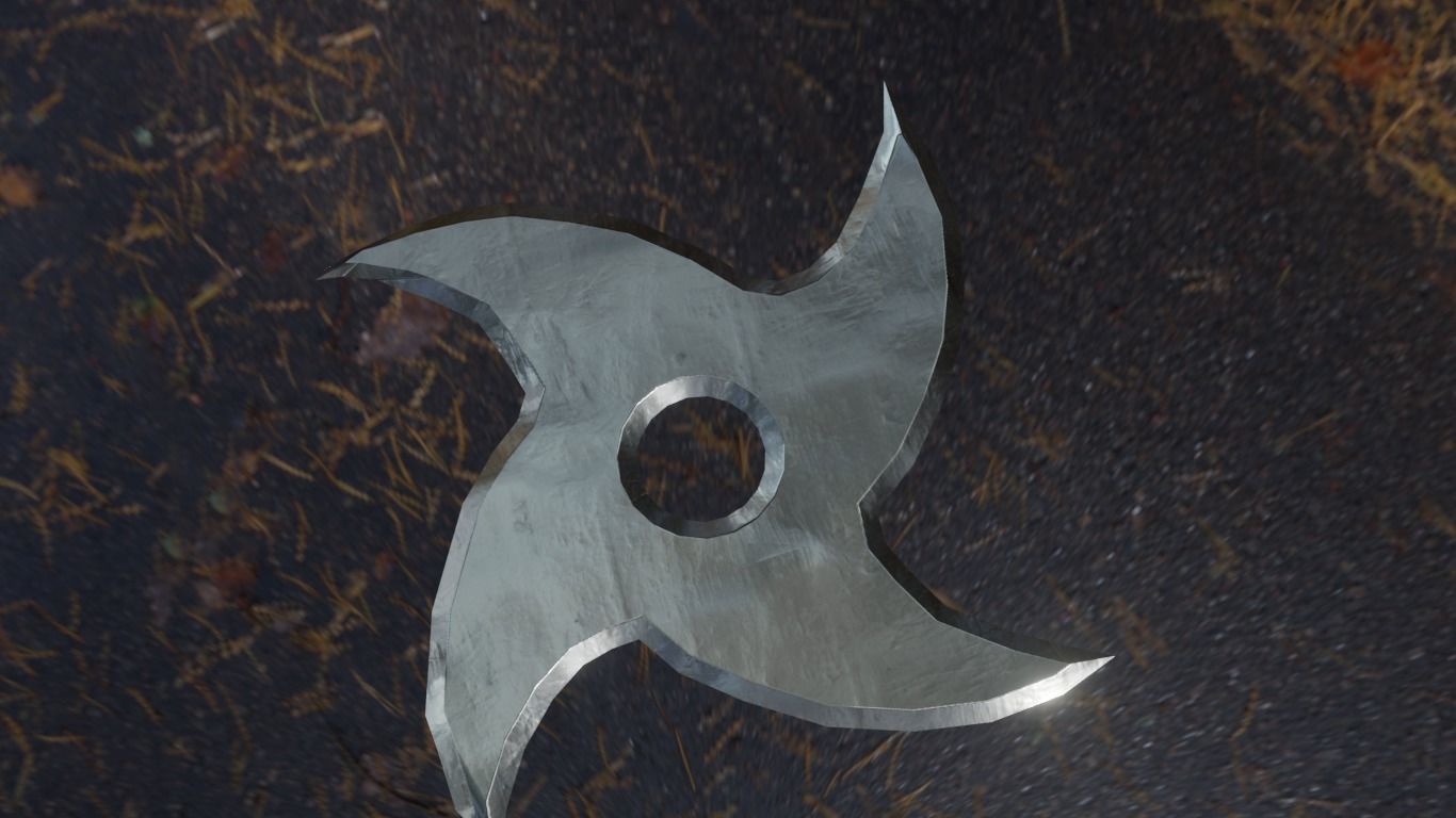 Ninja Shurikens Low-poly 3D model_26