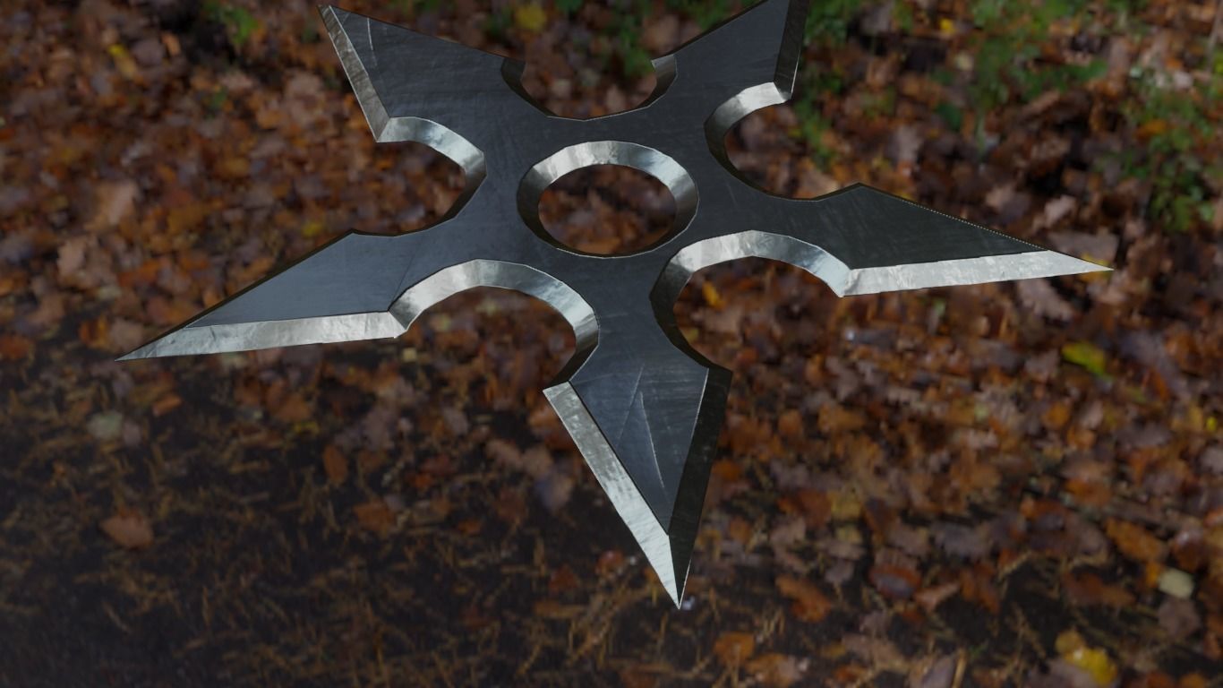 Ninja Shurikens Low-poly 3D model_22