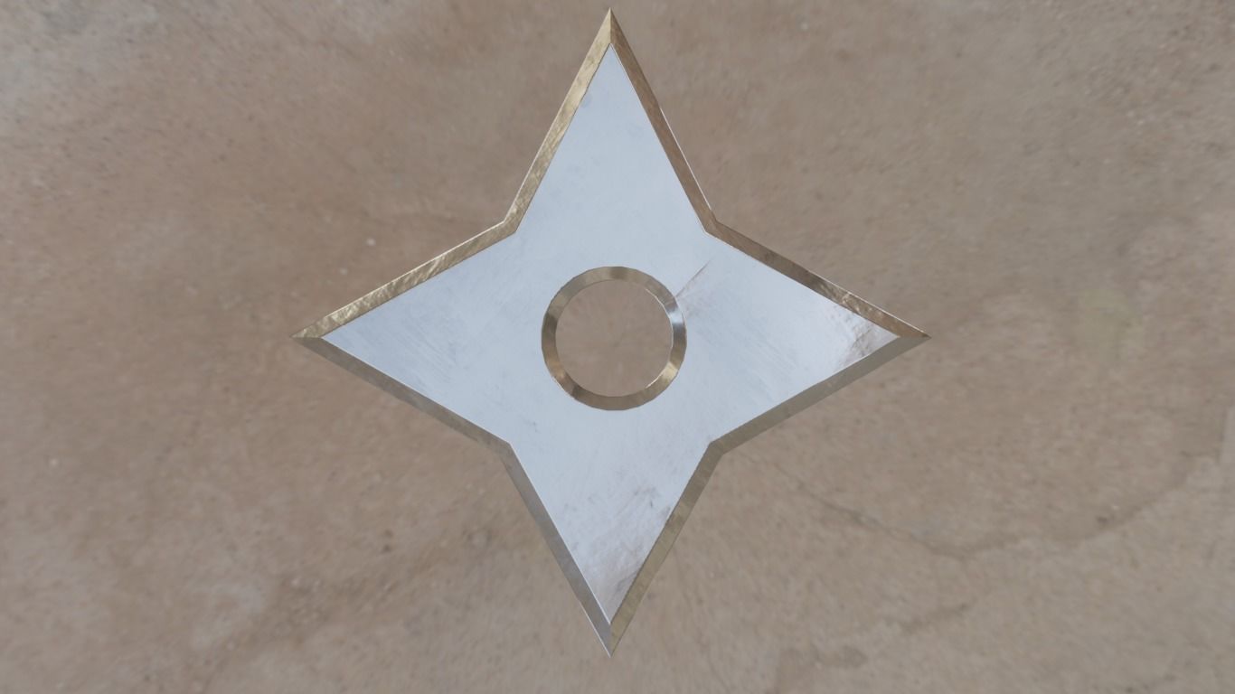 Ninja Shurikens Low-poly 3D model_7
