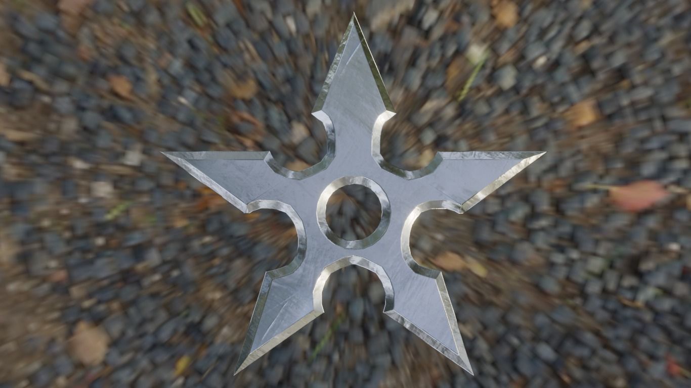 Ninja Shurikens Low-poly 3D model_18
