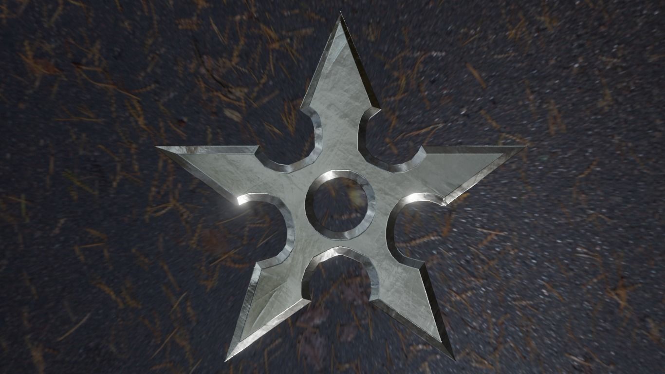 Ninja Shurikens Low-poly 3D model_27