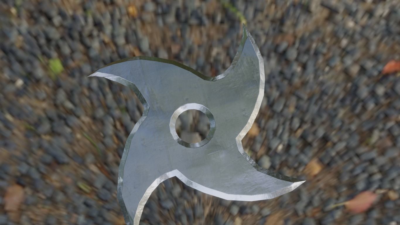 Ninja Shurikens Low-poly 3D model_17