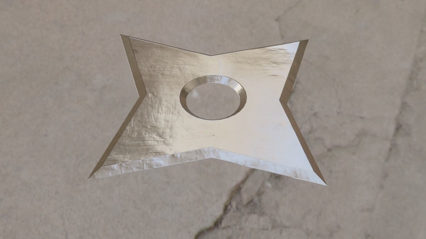 Ninja Shurikens Low-poly 3D model_6