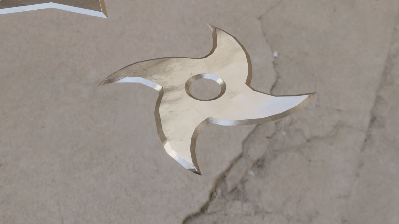 Ninja Shurikens Low-poly 3D model_5