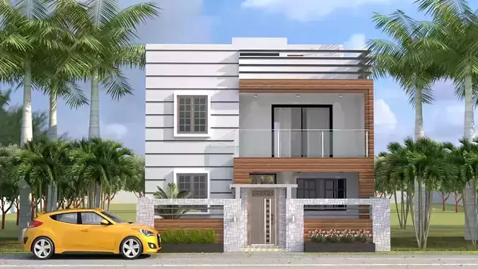 VILLA Exterior Design sketchup model 3D model