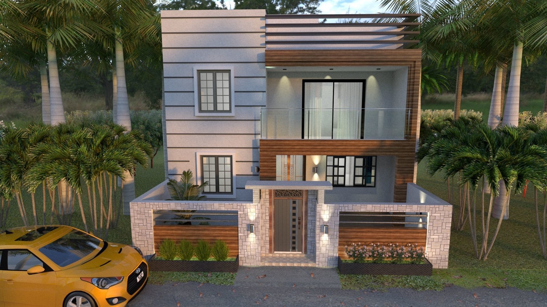 VILLA Exterior Design sketchup model 3D model_3