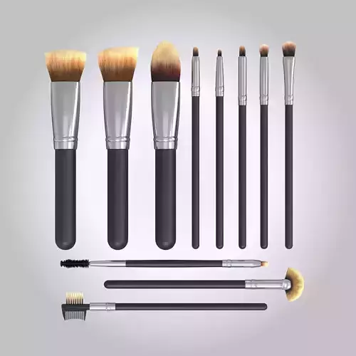 Make Up Brush Set 3D model