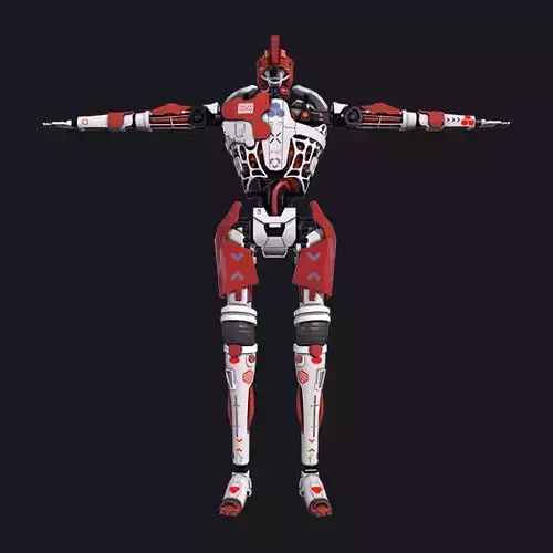 Robot humanoid A-003 Free low-poly 3D model