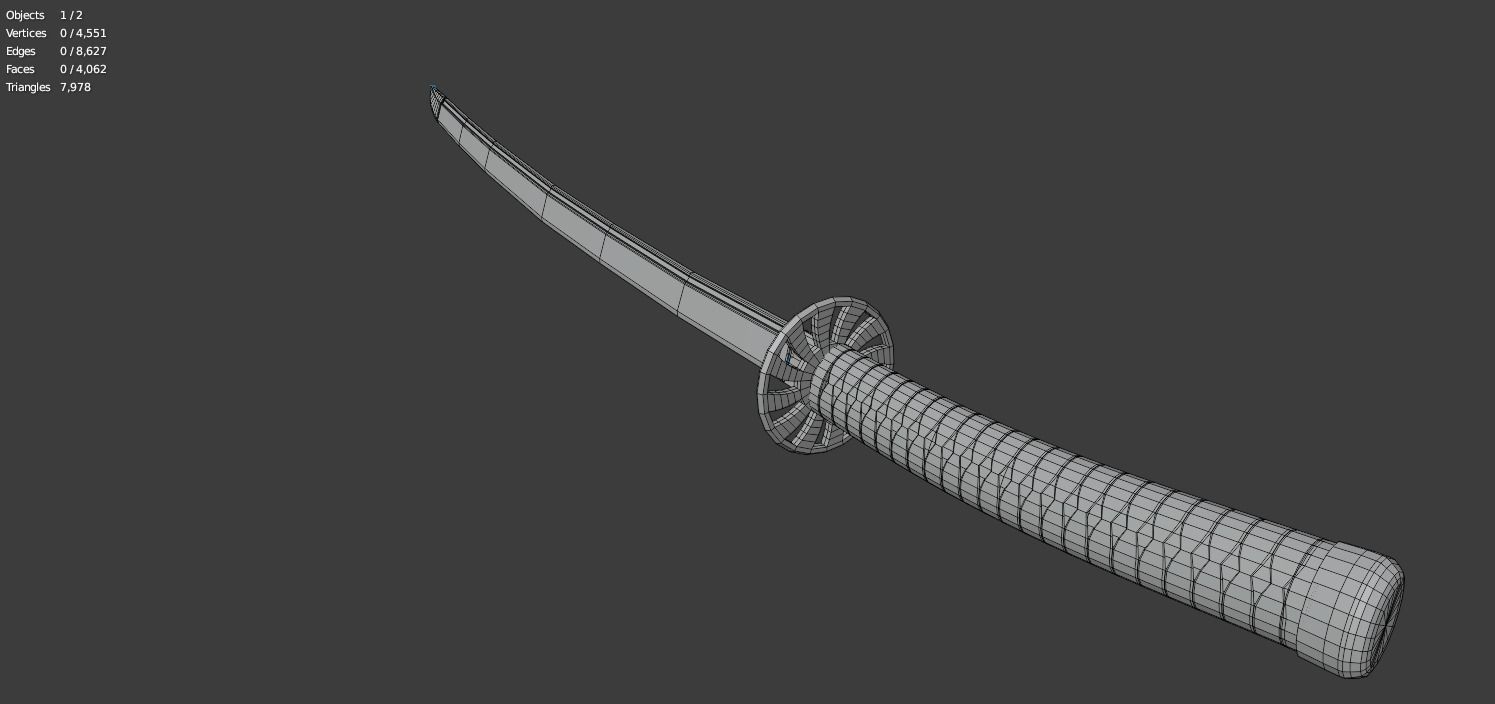 Katana Black 3D model_3