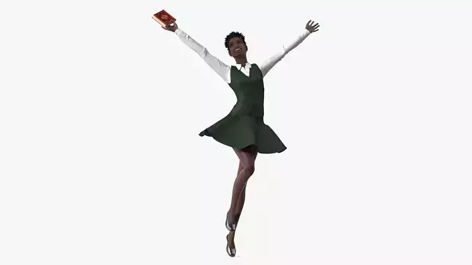 Black Teenage Girl in School Uniform