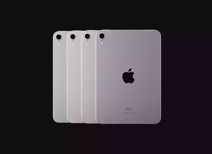 Apple iPad Mini 6 2021 in Official Colors and Design Low-poly 3D model