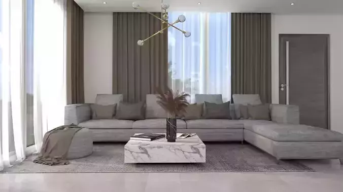 living room design sketchup model 3D model
