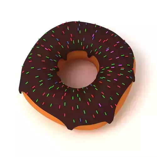 Donut chocolate with sprinkles 3D model