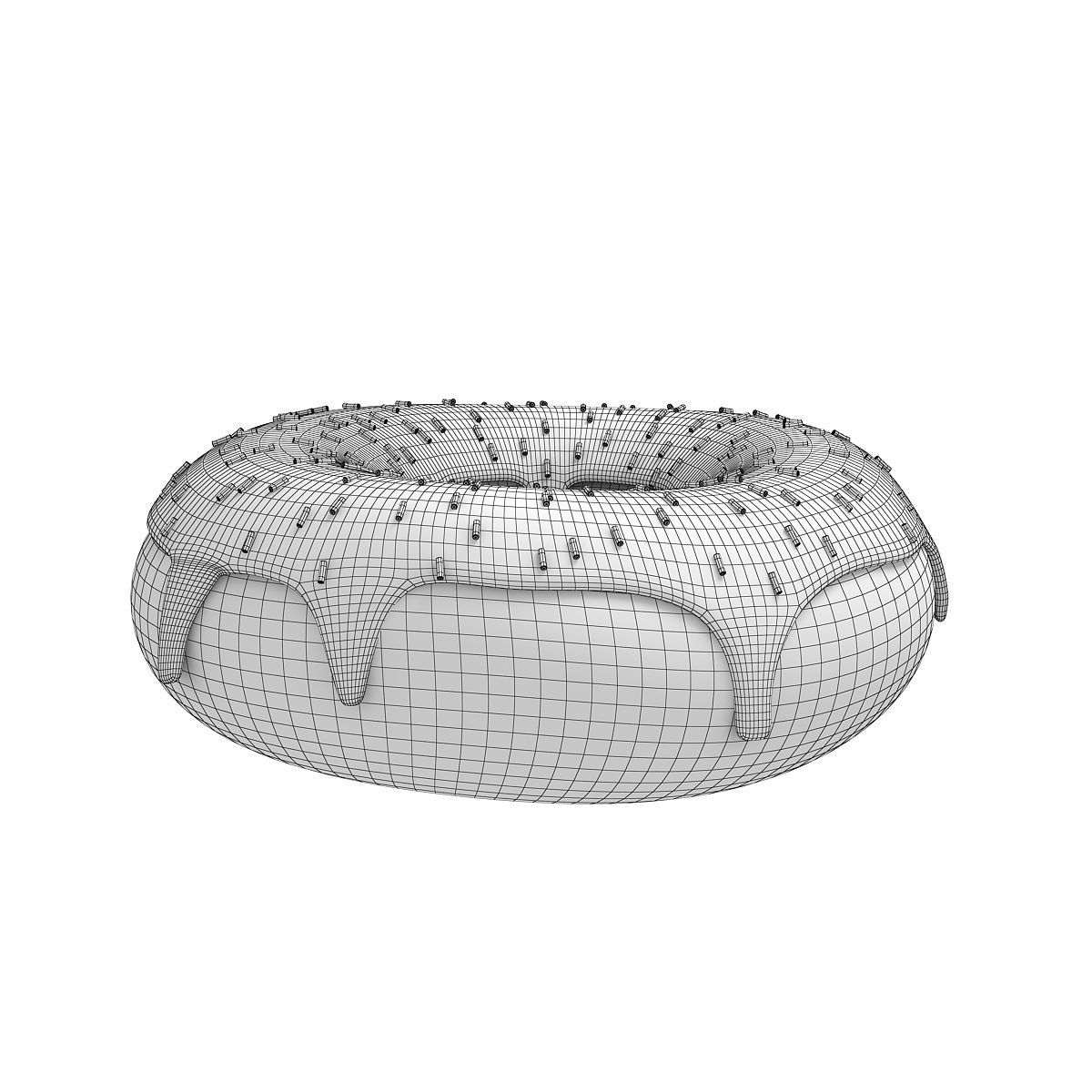 Donut chocolate with sprinkles 3D model_6