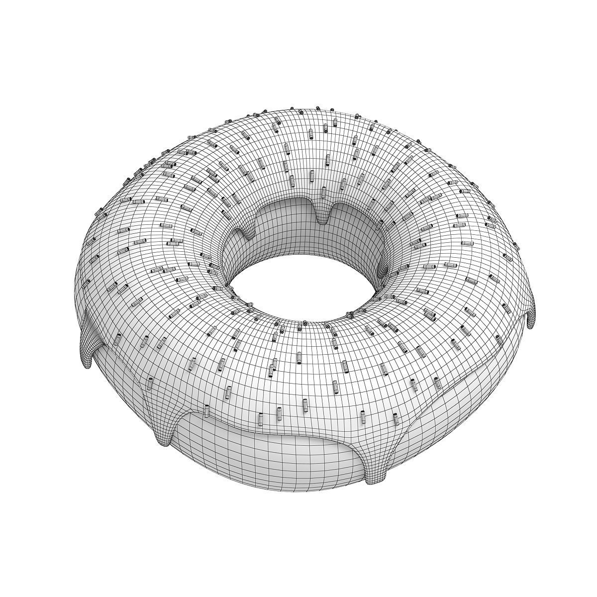 Donut chocolate with sprinkles 3D model_5