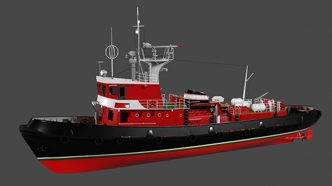 Strazak -3 fire-fighting ship 3D model