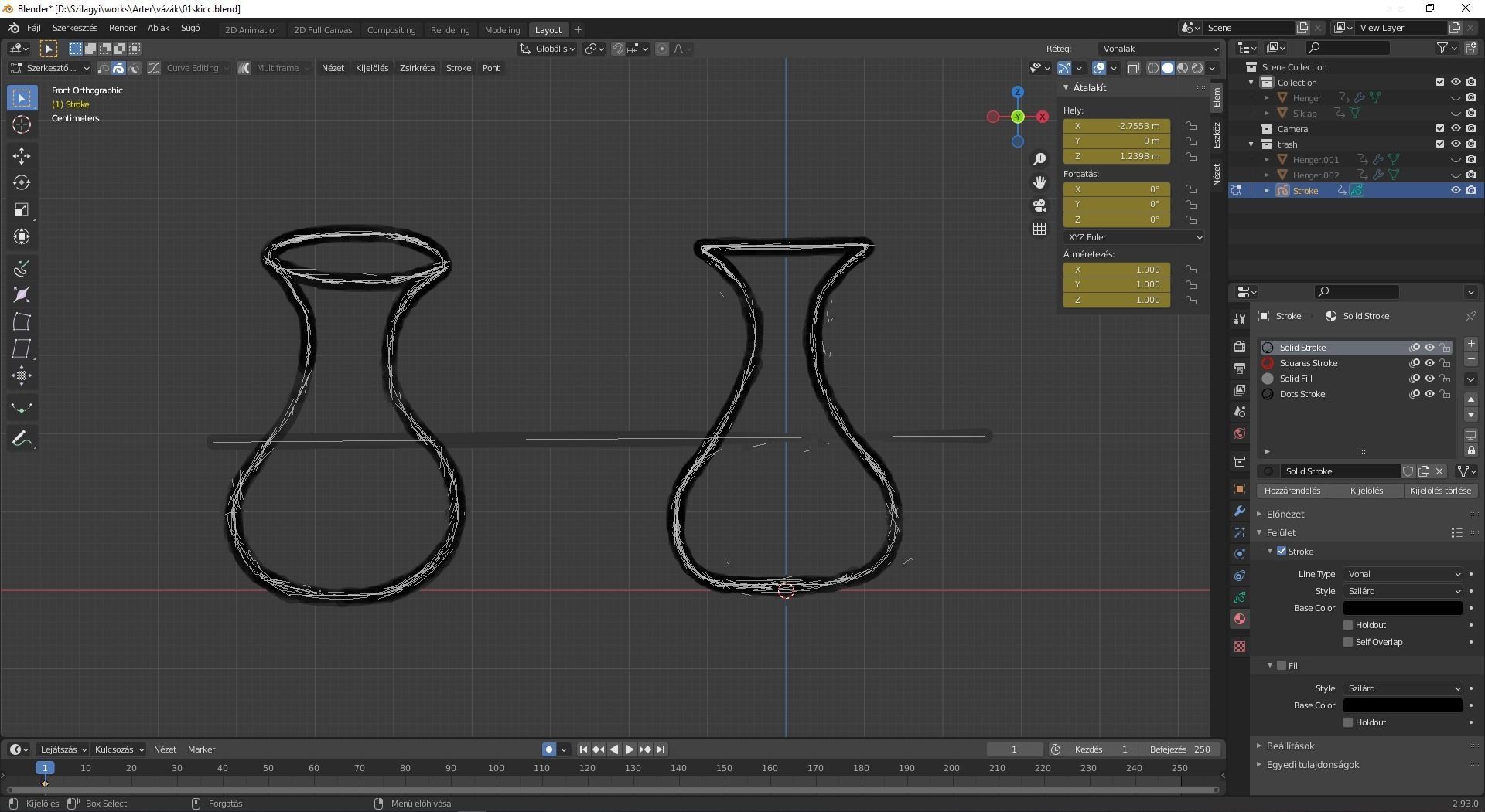 Base vases Low-poly 3D model_1
