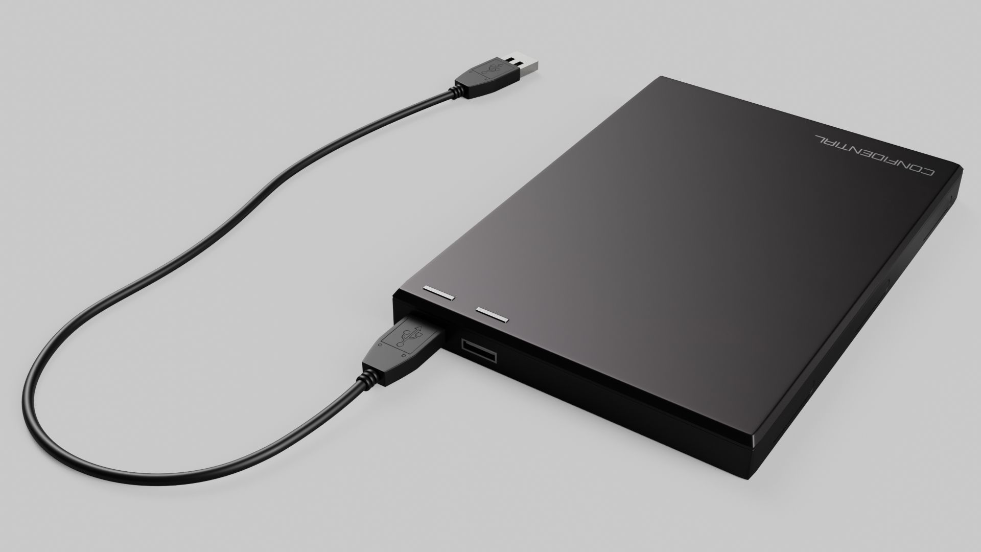 Generic External Hard Drive - GameReady Low-poly 3D model_2