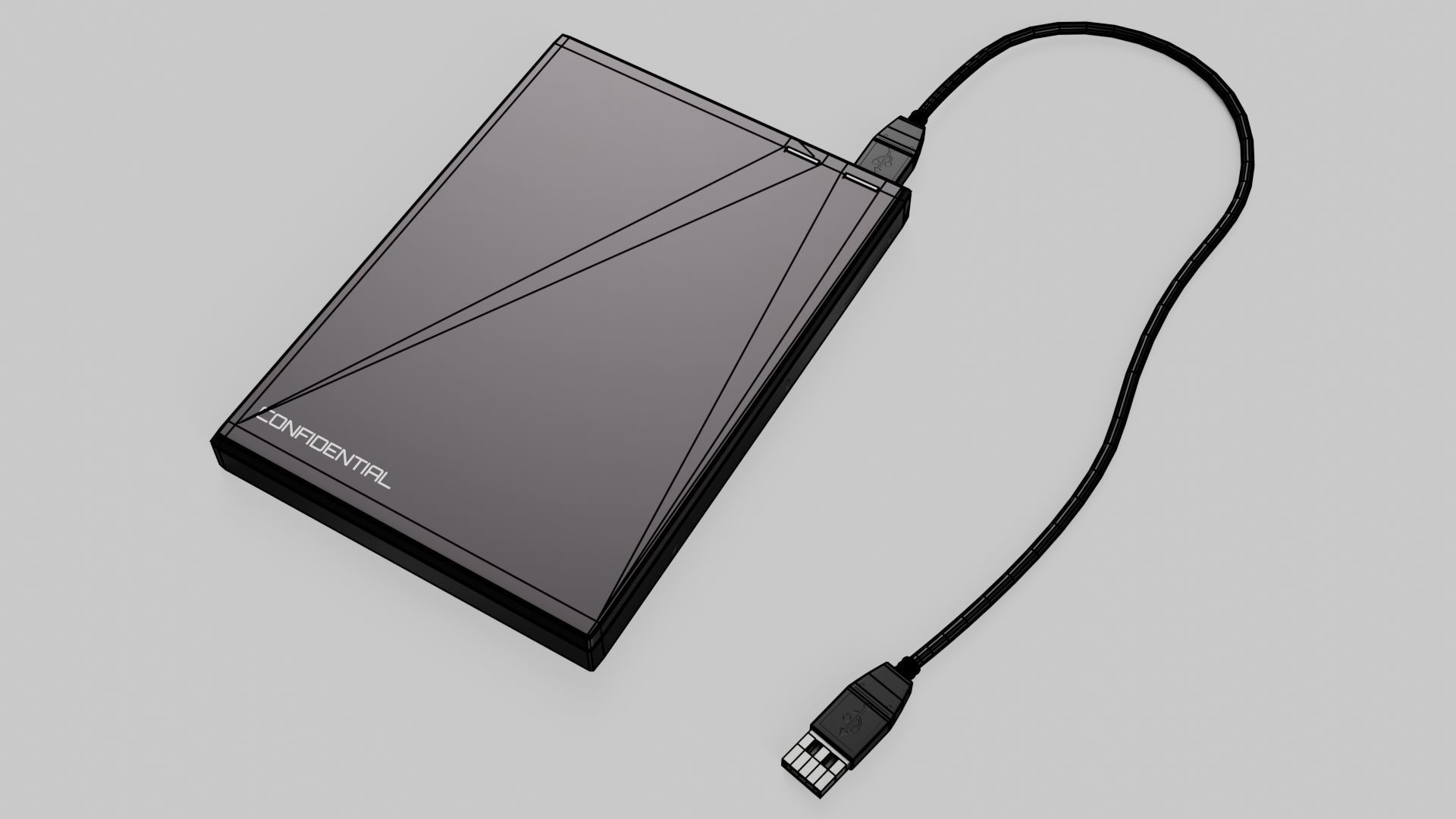 Generic External Hard Drive - GameReady Low-poly 3D model_3