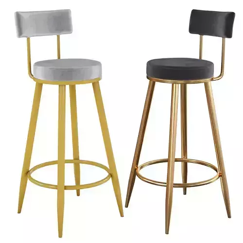 Black Counter Height Bar Stool Velvet