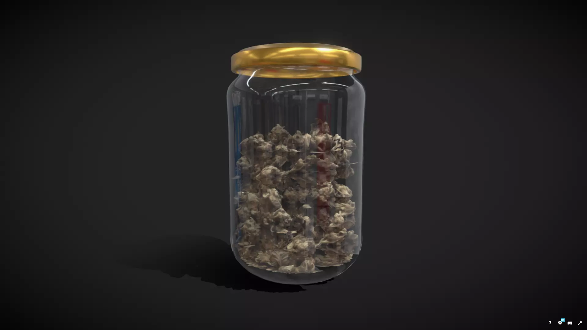Weed Jar Low-poly 3D model_0